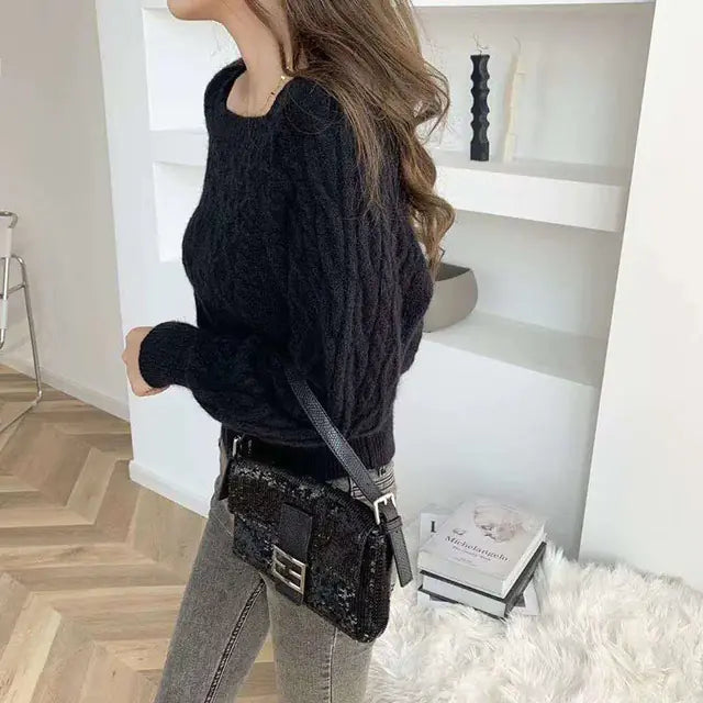 Women's Thick Warm Pure Wool Knitted Sweater