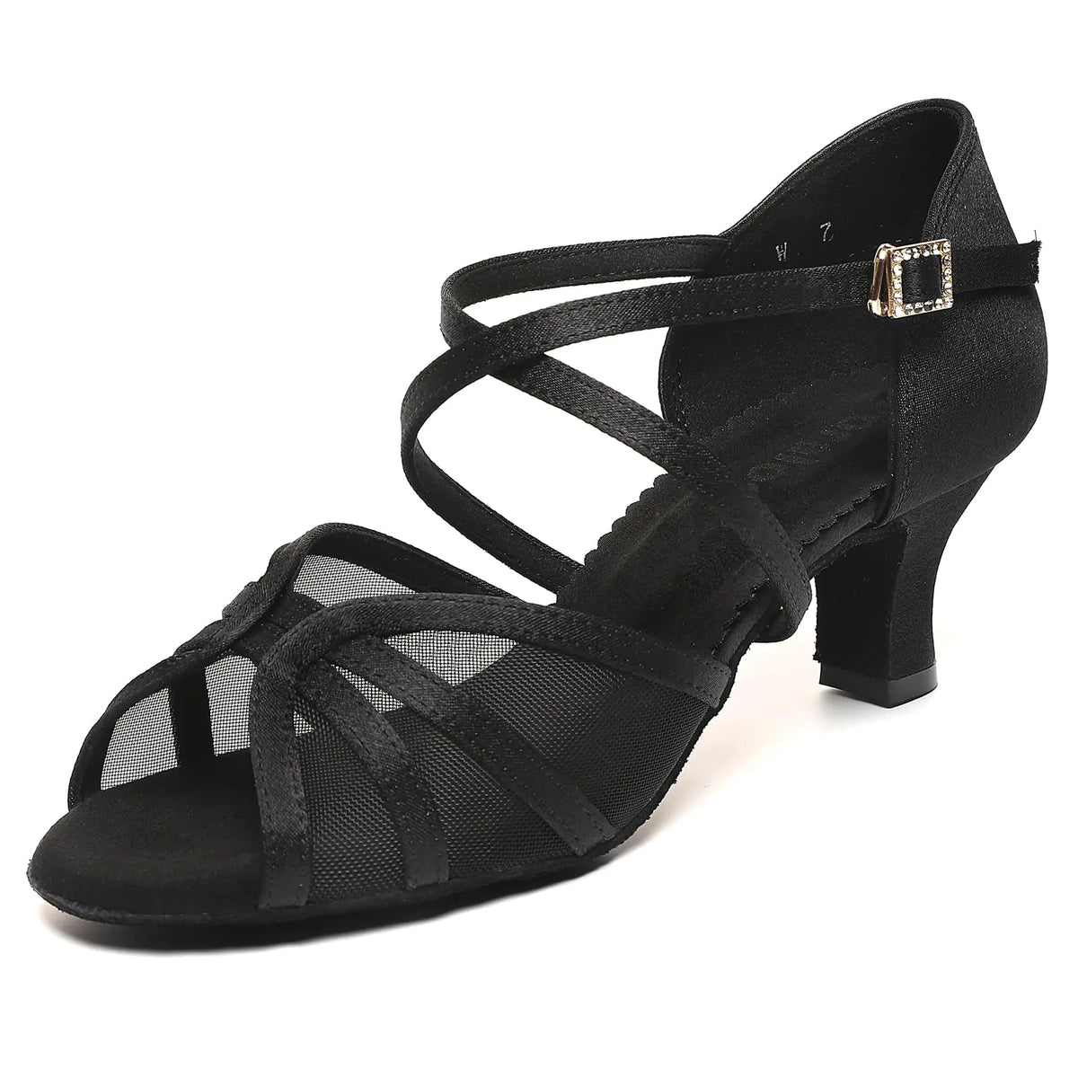 foralod Mesh Woman Latin Dance Shoes Low Heels