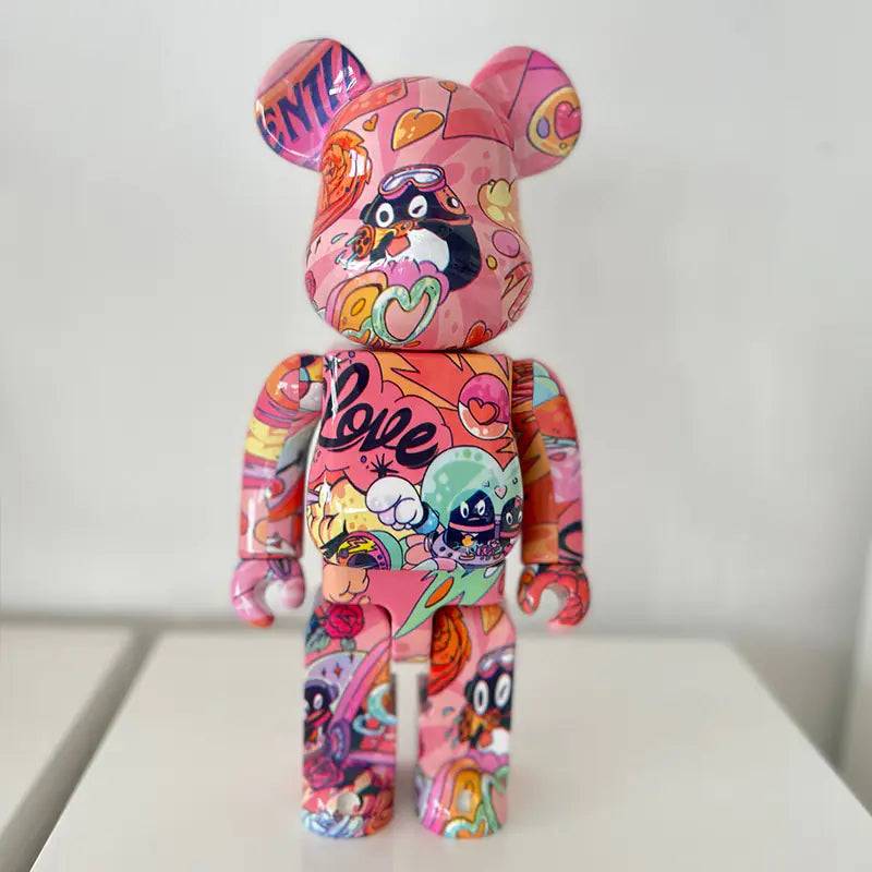 Bearbrick Floral Kid's Violent Bear Figurine Model