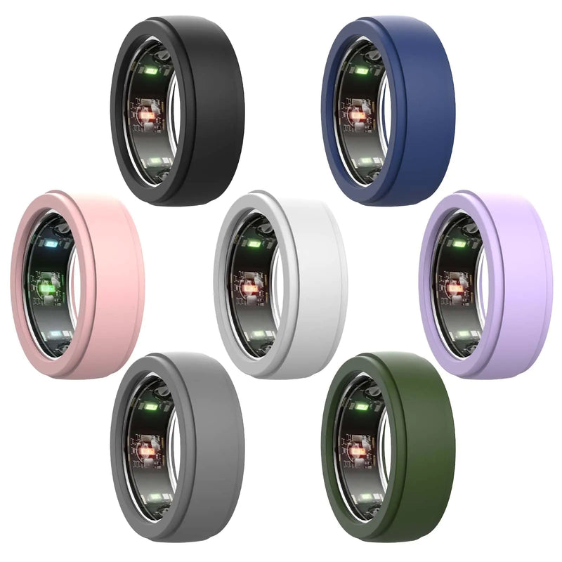 7 Pack Ring Cover Compatible for Oura Ring/Galaxy RingSoft Thin Flexible Silicone Oura Ring Gen 3 4 Cover/Samsung Galaxy Ring Cover Protector for Working Out Gym Men Women