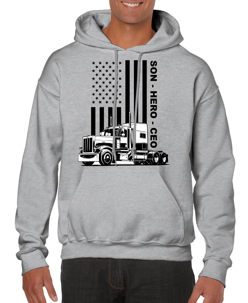 USA Trucker, Son, Hero, CEO Men’s Hoodie