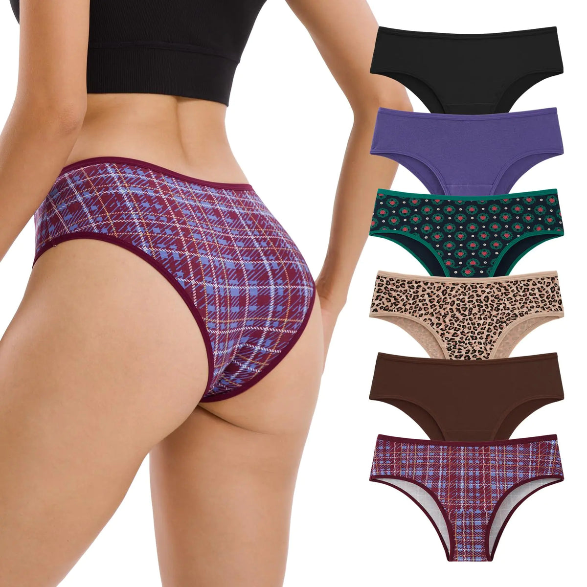 INNERSY Cotton Cheeky Hipster Panties – 6 Pack, INNERSY Womens Cheeky Hipster Underwear (6 Pack)