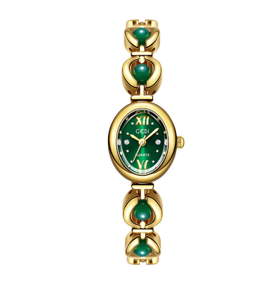 Gedi Women's Bracelet Watch with Luxury Pearl & Chalcedony Accents