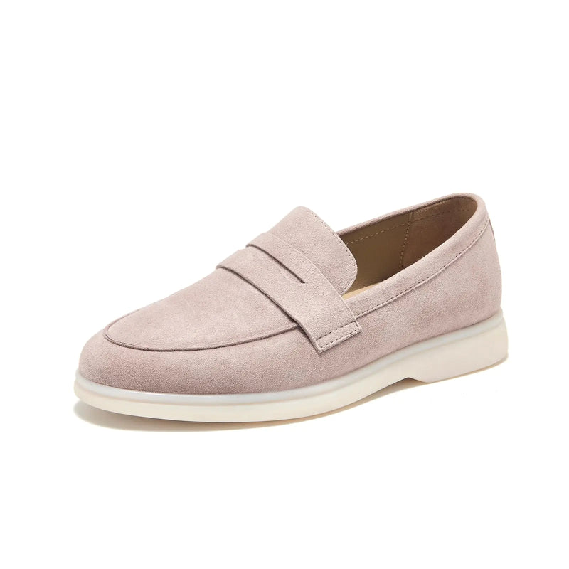 BEAU TODAY Suede Penny Loafers for Women Flats Shoes