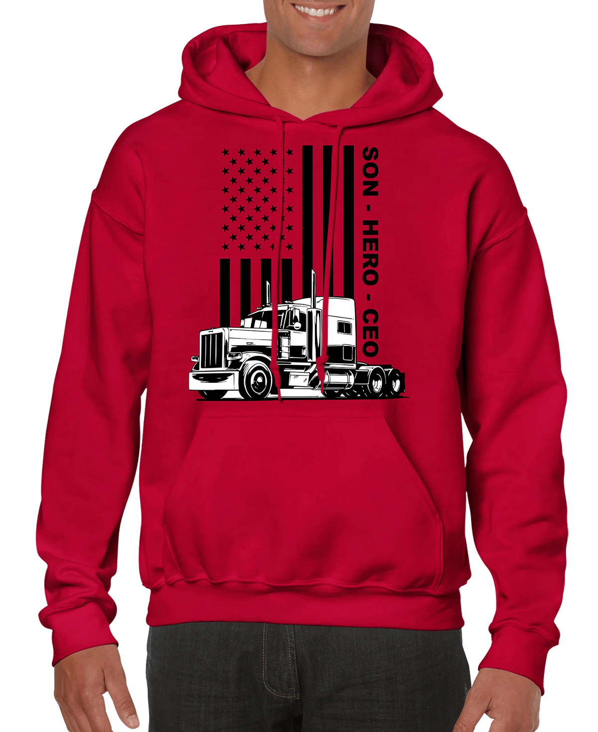 USA Trucker, Son, Hero, CEO Men’s Hoodie