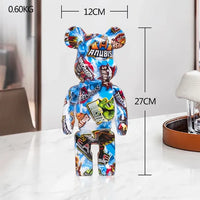 Scandinavian Violent Bear Resin Statue for Home Decor