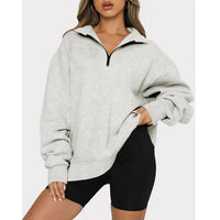 Casual Long Sleeve Half Zipper Pullover Sweatshirt
