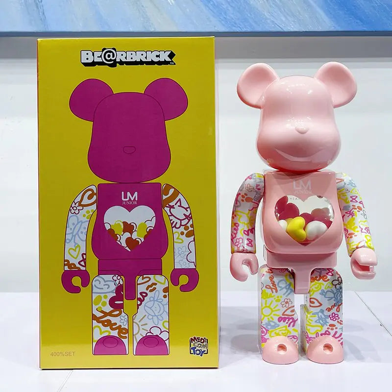 Bearbrick Floral Kid's Violent Bear Figurine Model