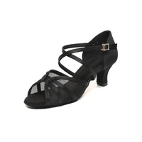 foralod Mesh Woman Latin Dance Shoes Low Heels
