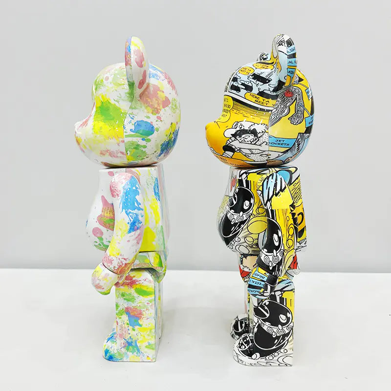 Bearbrick Floral Kid's Violent Bear Figurine Model