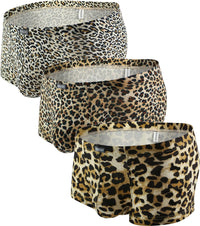 IKINGSKY Mens Leopard Trunk Underwear, IKINGSKY Low Rise Leopard Boxer Briefs (3 pack)