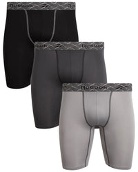 Reebok Performance Long Leg Boxer Briefs (3 Pack), Reebok Soft Stretch Compression Boxers – 3 Pack