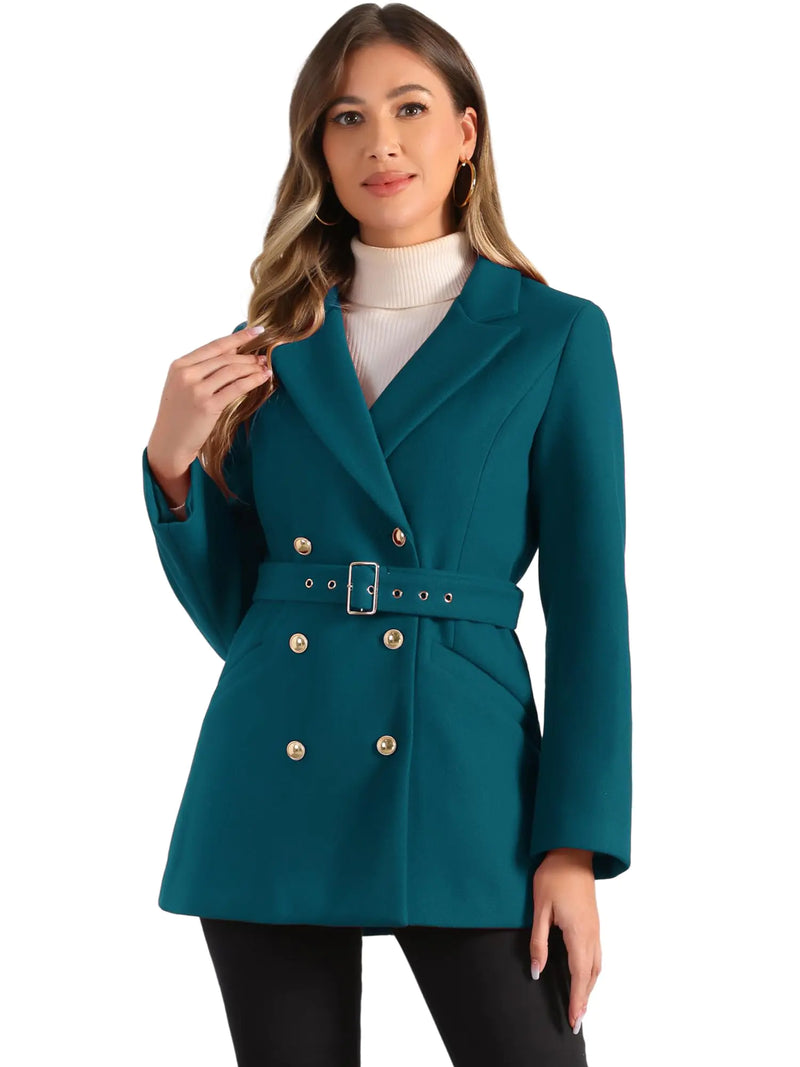 Allegra K Womens Winter Coat Belted Outerwear