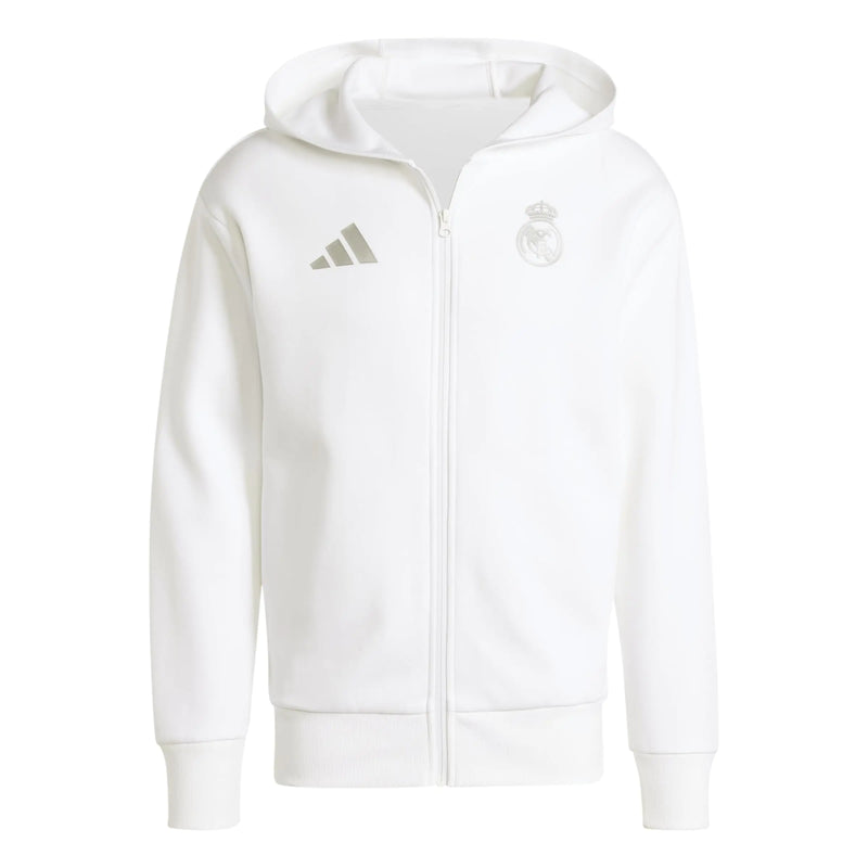 adidas Mens Real Madrid Anthem Jacket White XX-Large