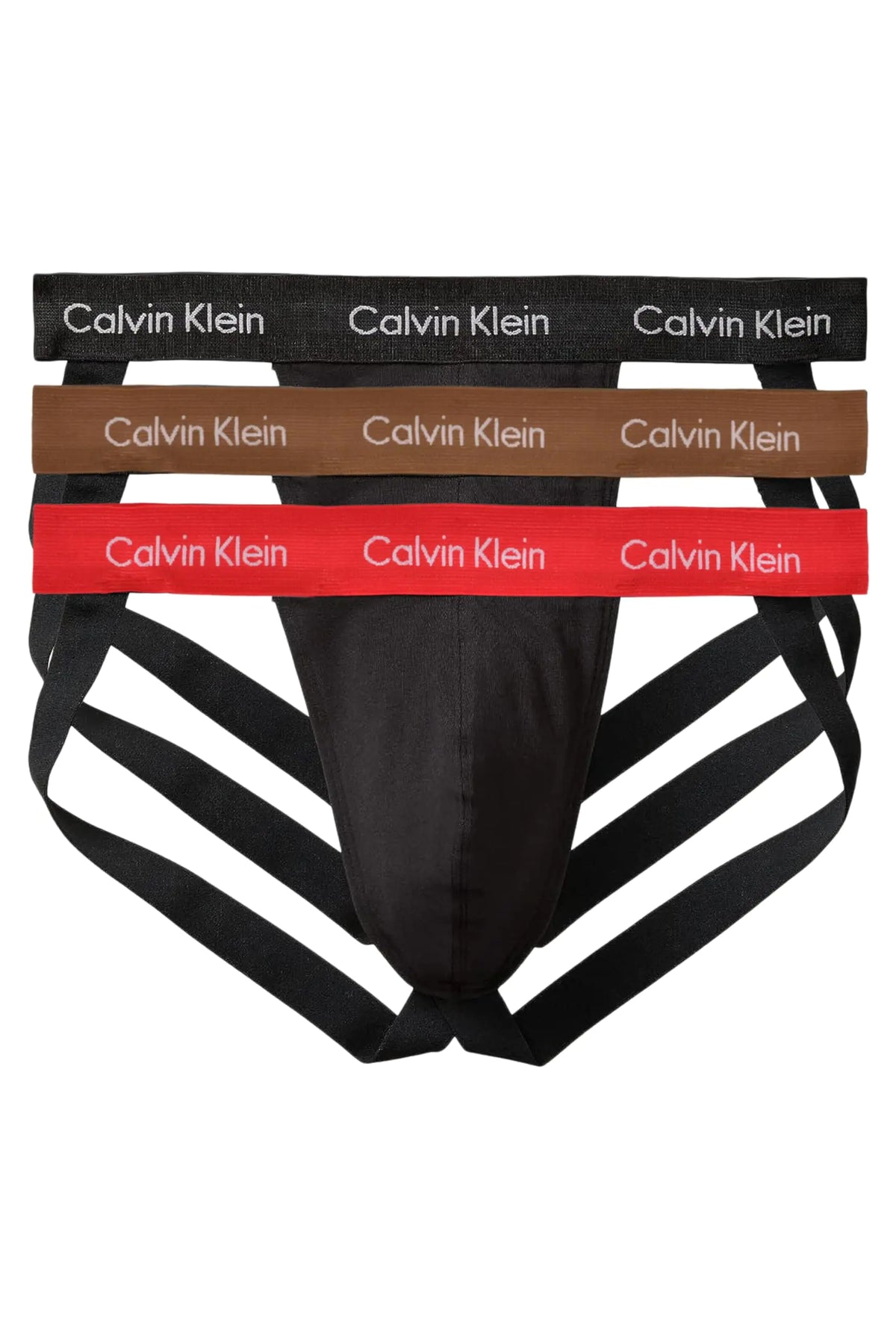 Calvin Klein Mens Cotton Stretch 3-Pack Jock Strap 3 Black Small