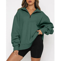 Casual Long Sleeve Half Zipper Pullover Sweatshirt
