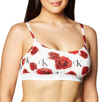 Calvin Klein Womens Ck One Cotton Unlined Bralette Charming Roses Print