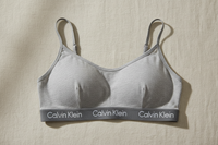 Calvin Klein Motive Cotton Lightly Lined Bralette Grey Heather