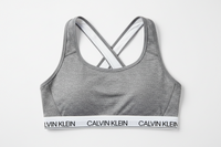 Calvin Klein Performance Medium Impact Reversible Sports Bra  Heather Grey/White