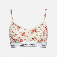 Calvin Klein Womens Ck One Cotton Unlined Bralette Charming Roses Print