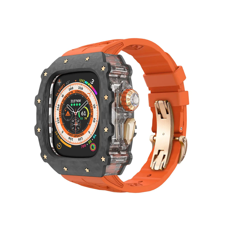 Ultra Carbon Fiber Watch Case with Rubber Band