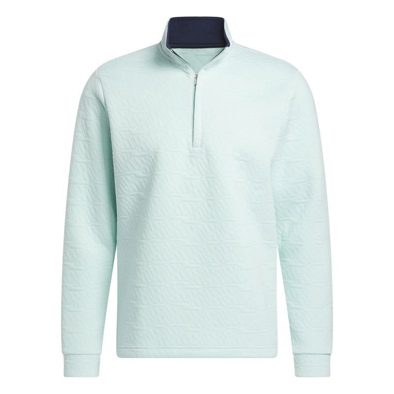adidas Mens DWR Quarter Zip Pullover Semi Flash Aqua Small
