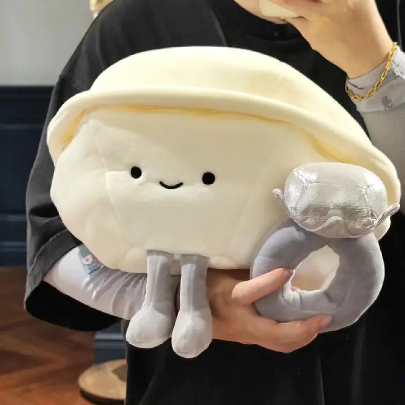 Diamond Figurine Ring Plush Toy with Shell Pillow Gift