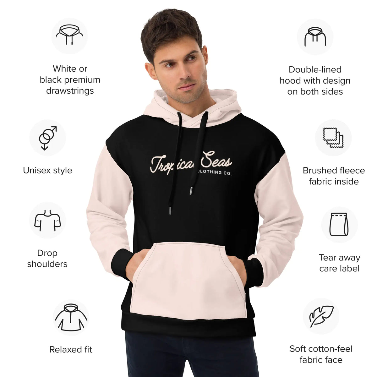 Pink Sand Two-Toned Tropical Seas Hoodie