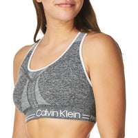 Calvin Klein Performance Medium Impact Reversible Sports Bra  Heather Grey/White