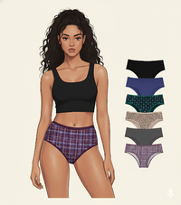 INNERSY Cotton Cheeky Hipster Panties – 6 Pack, INNERSY Womens Cheeky Hipster Underwear (6 Pack)