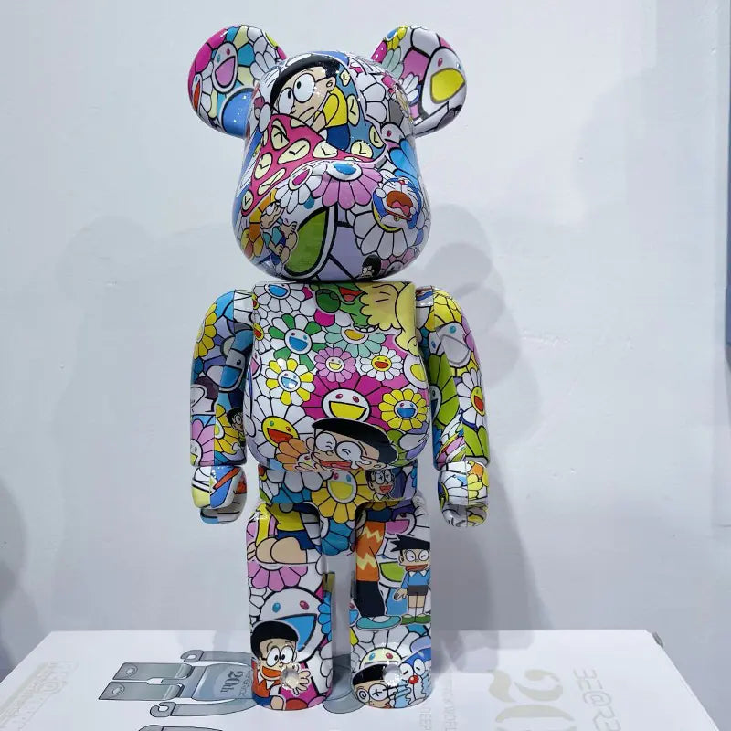 Bearbrick Floral Kid's Violent Bear Figurine Model