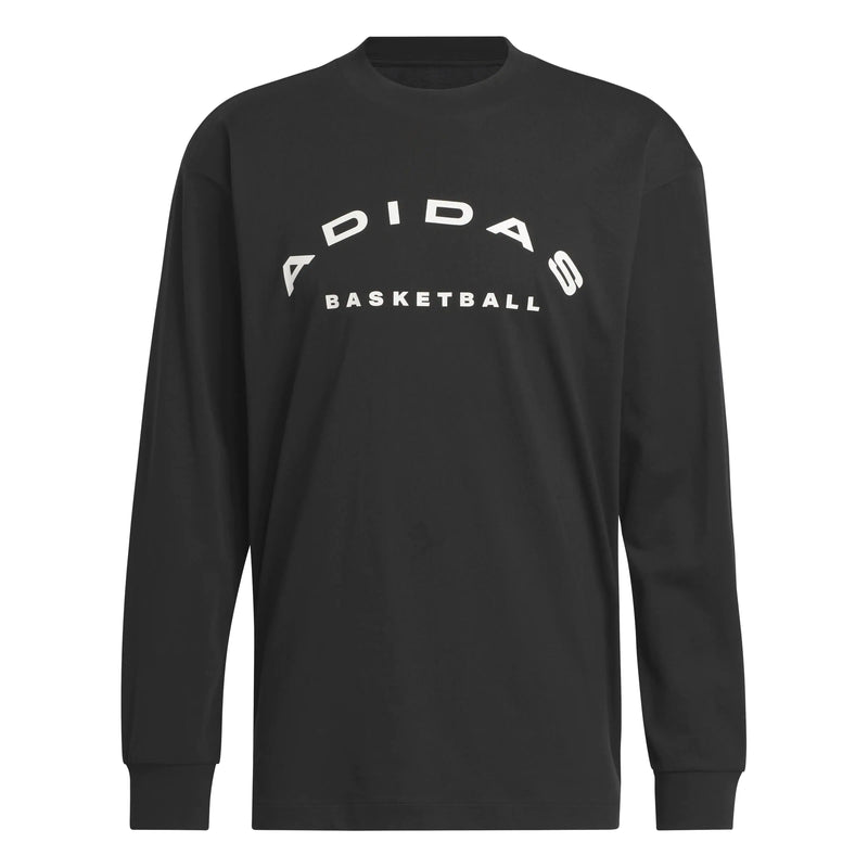 adidas Mens Select Long Sleeve Basketball T-Shirt Black/Cloud White
