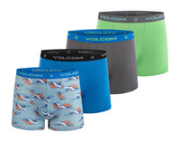 Volcom Boys Boxer Briefs Performance Underwear (Blue/Blue/Grey/Green Small)