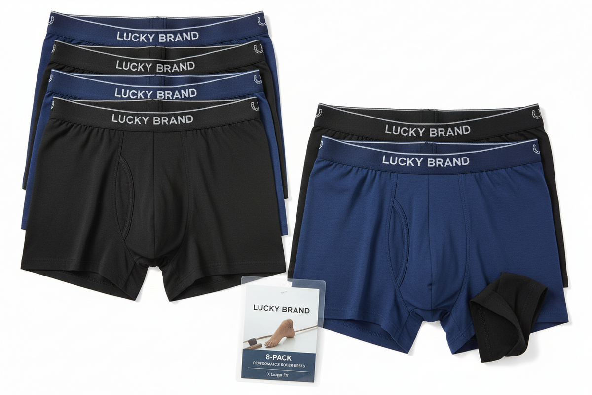 Lucky Brand Mens Performance Boxer Briefs (8 Pack), Lucky Brand Soft Stretch Boxer Briefs – 8 Pack
