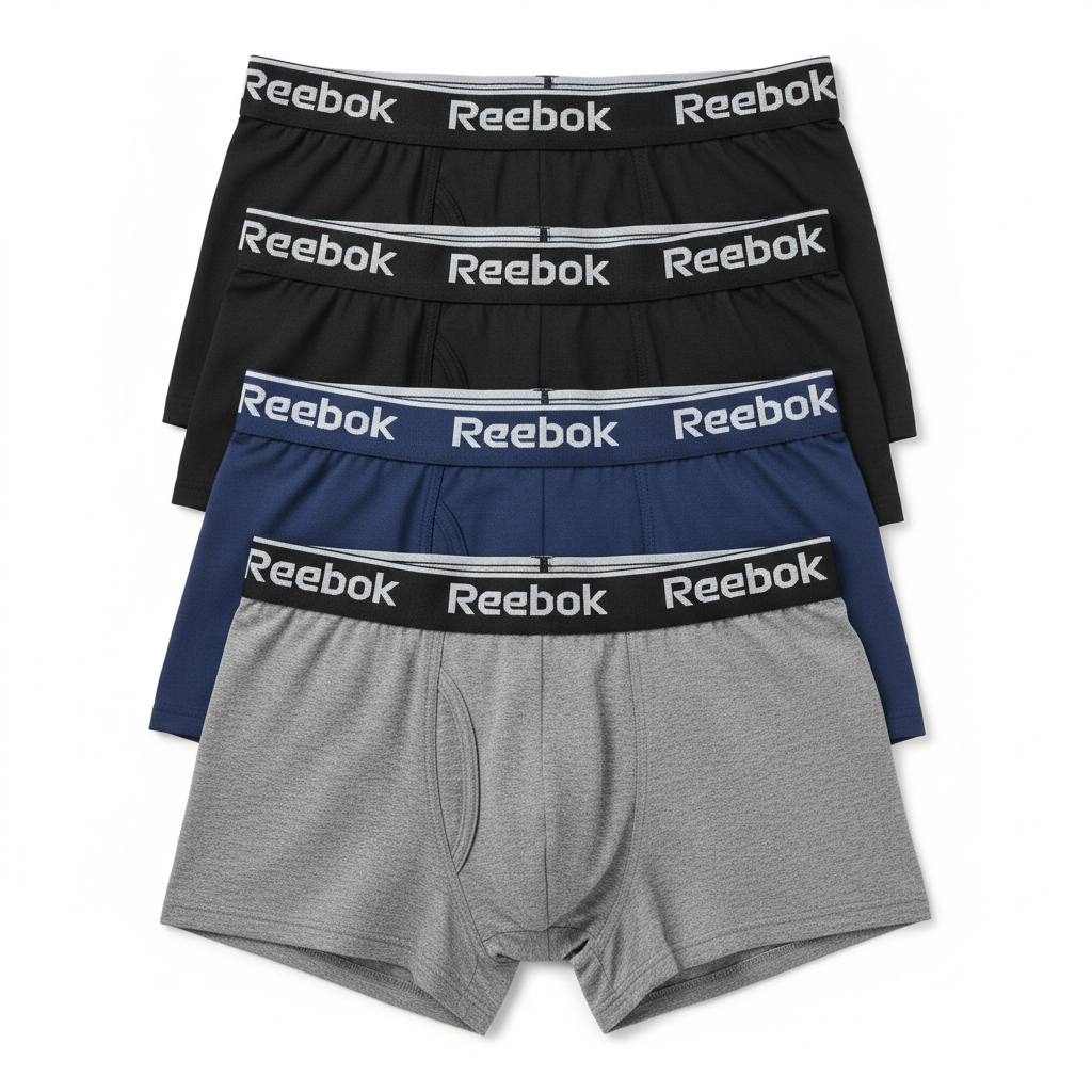Reebok Everyday Athletic Boxer Briefs – 4 Pack, Reebok Stretch Performance Boxer Briefs – 4 Pack