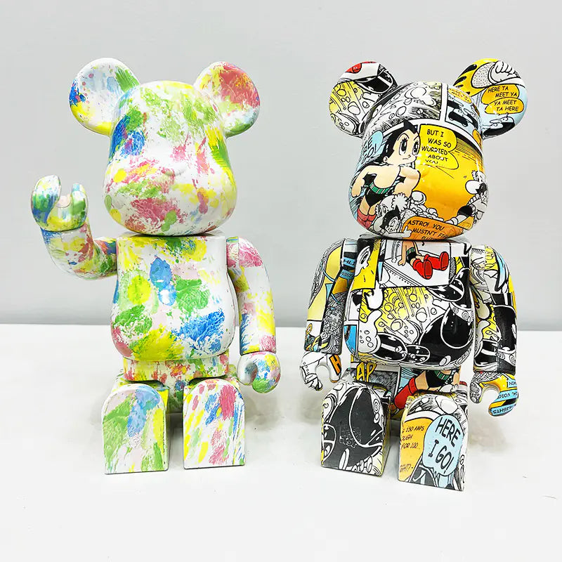 Bearbrick Floral Kid's Violent Bear Figurine Model