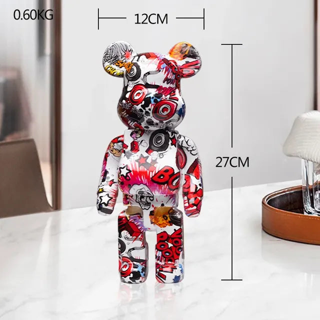 Scandinavian Violent Bear Resin Statue for Home Decor