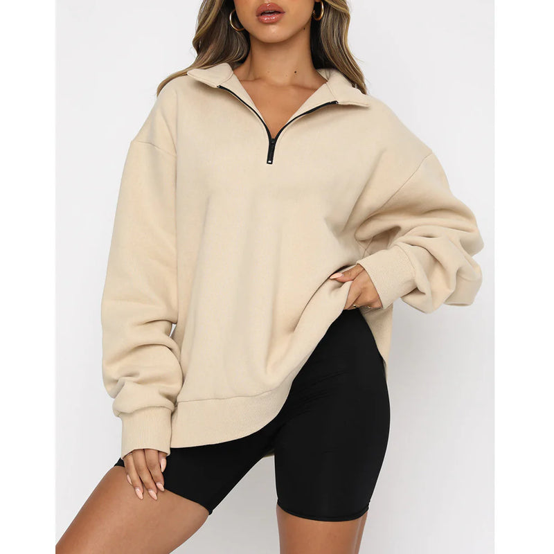 Half-Zip Long Sleeve Pullover Sweatshirt