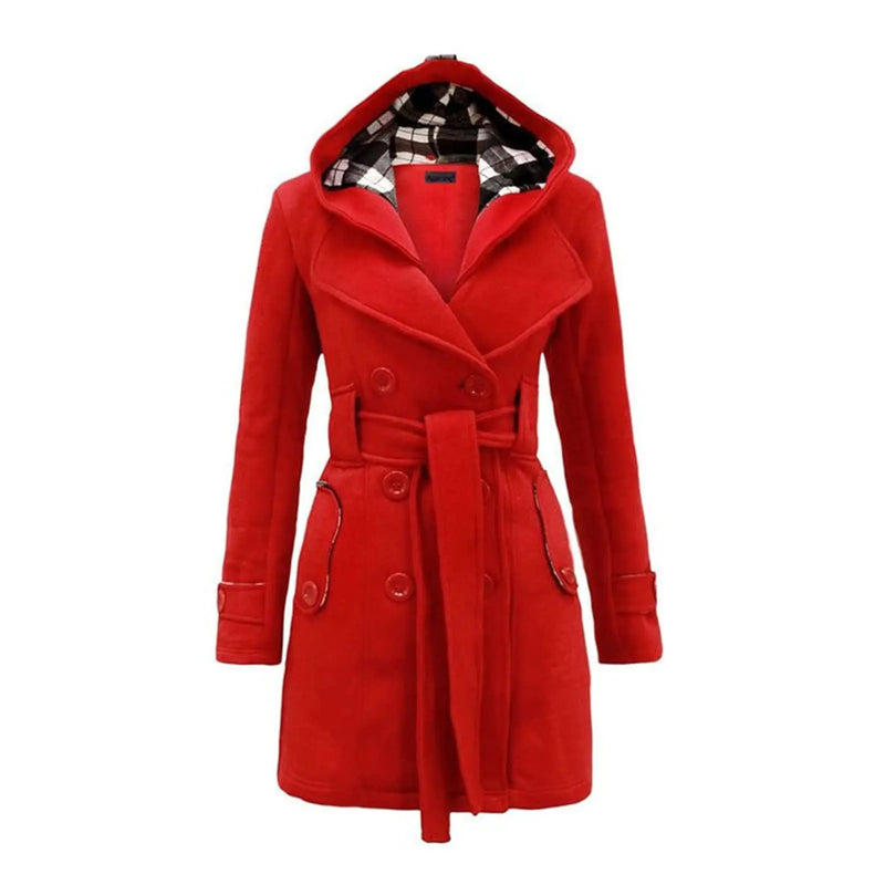 women Fall Winter Warm Overcoat Outerwear with Hood