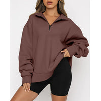 Casual Long Sleeve Half Zipper Pullover Sweatshirt